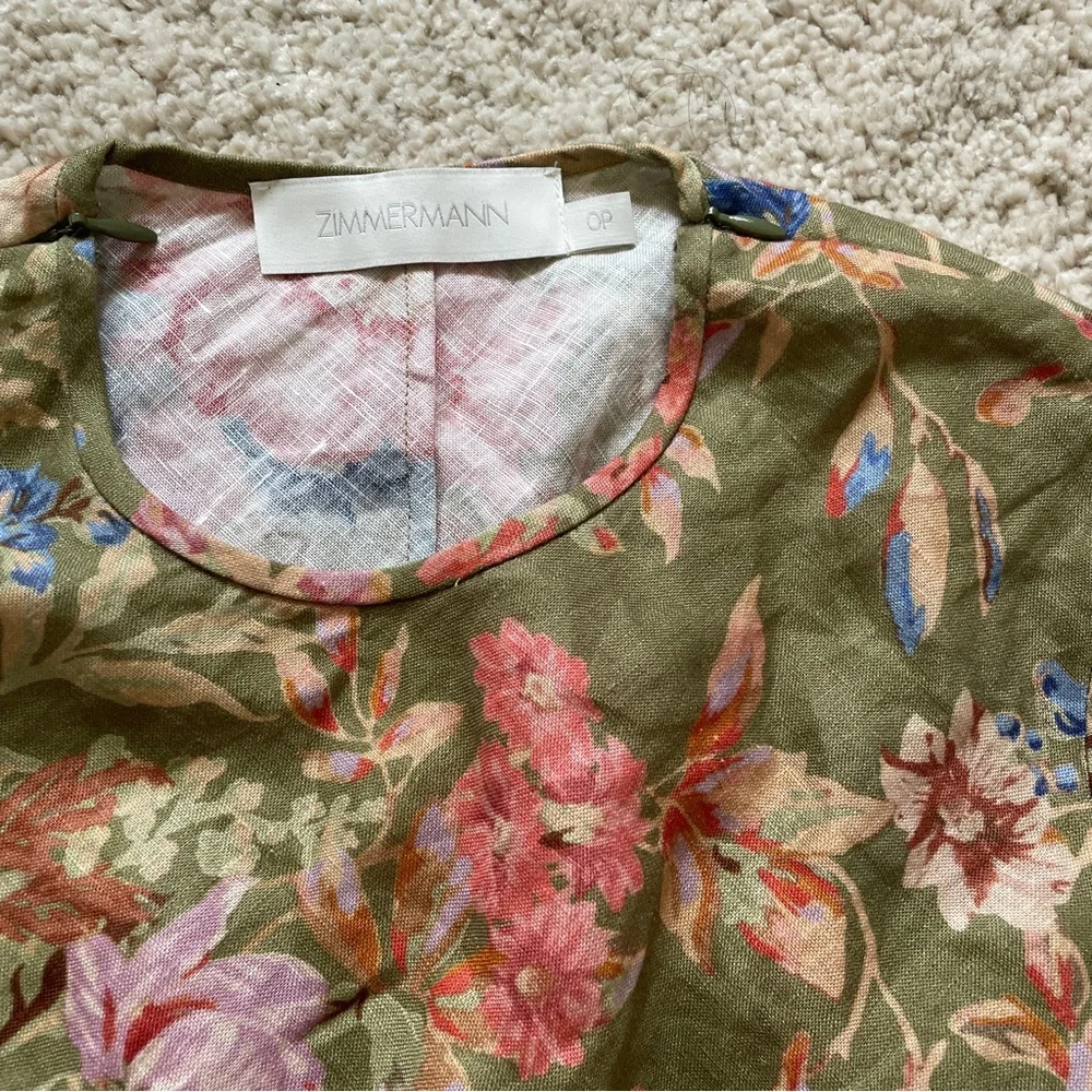 Zimmermann Green Floral Print
Linen August Bias Mini Dress size OP - Picture 5 of 10